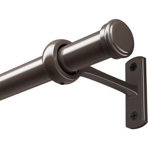 Curtain Rod 72-144 Inch, 1" Diameter Curtain Rods for Windows, Heavy Duty Long Drapery Rod with Brackets for Bedroom, Living Room, Kitchen, Patio(Bronze)