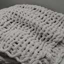 Abound Chunky Knit Blankets - 50"x60", 5 lbs - Chenille Yarn Knitted Crochet Throw Blanket - Cozy Braided Cable Boho Farmhouse Home Decor for Couch, Machine Washable (Purple Grey)