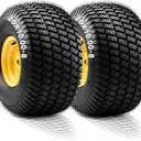 YITAMOTOR 20x10.00-8 Lawn Mower Tires & Wheel Assemblies, 4 Ply Tubeless Front Tires Replacement Fits Lawn Tractors, More Riding Mowers & Garden Vehicle | 3/4" Bore Hole, 3/16" Keyway,1200LBS (2 Pack)
