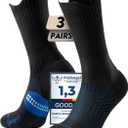 Mens Bamboo Viscose Coolmax Crew Compression Running Socks Athletic Hiking Workout Moisture Wicking Anti-Blister (Large, Gradient Blue)