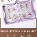 Jewelry Organizer Book Clear Travel earring book organizer Transparent Jewelry Book with Zipper Pouch Bags (Purple,With 80 PCS Small Jewelry Bags)