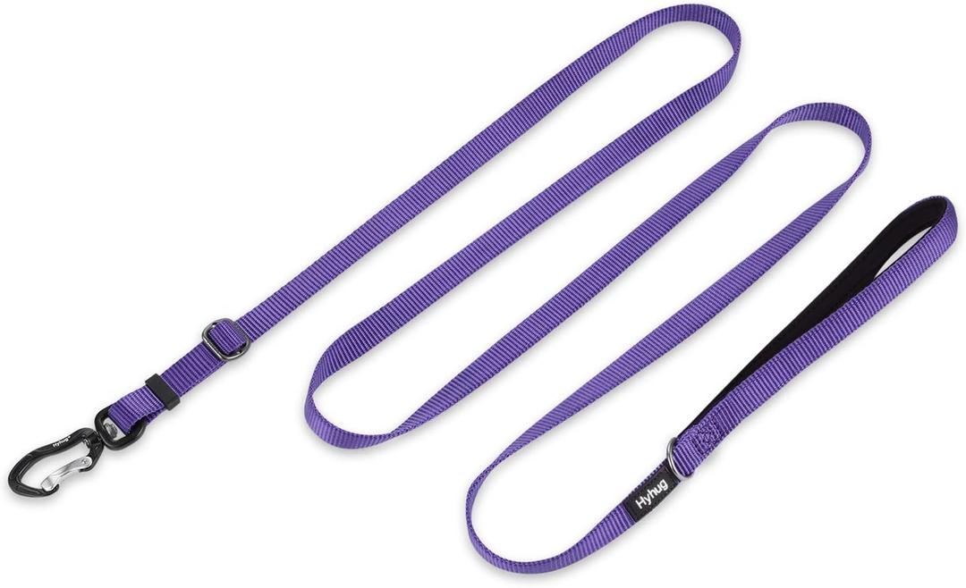 Hyhug Nylon Adjustable 4-6ft Dog Leash with Soft Neoprene Padded Handle, Durable Heavy Duty Leash with Easy-to-Use Bolt Snap, Ideal for Jogging Outdoor (Ultra Violet)