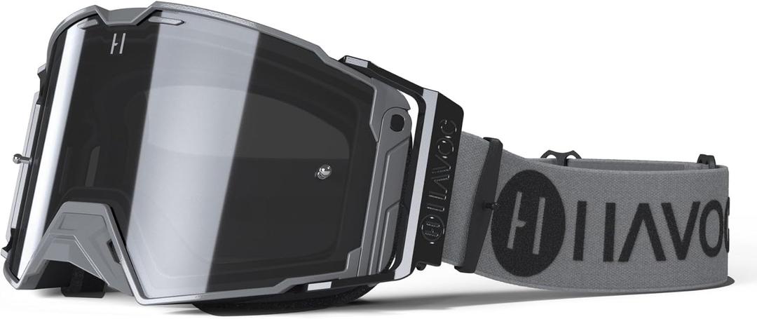 Havoc Racing Helios Goggles - For Motocross, Dirt Biking, ATV, & UTV - UV Blocking Anti-Fog Goggles (Hammerhead)