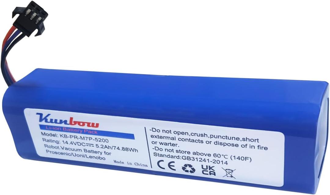 Replacement Battery for Proscenic M7 Pro, LDS M7 Pro,M8 Pro,M7 Max,U6,for Xiaomi Viomi S9,for Viomi D800, UONI V980 Max, V980 Plus Robot Vacuum.(14.4V/74.88Wh)