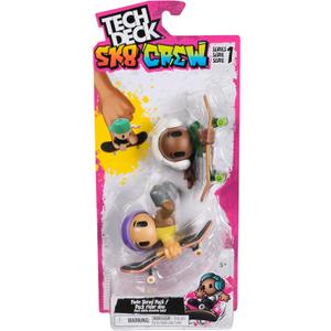 Tech Deck Sk8 Crew, 2 Exclusive Fingerboards with Assist Figures, Customizable Collectible Mini Skateboards, Toys for Kids Ages 5+  Tech Deck Sk8 Crew, 2 Exclusive Fingerboards with Assist Figures, Customizable Collectible Mini Skateboards, Toys for Kids Ages 5+