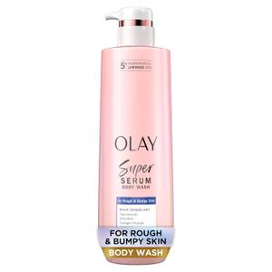 Olay Super Serum Body Wash for Rough & Bumpy Skin, Hydrating & Renewing Serum Complex with Exfoliating Minerals for Luminous Skin, 18.5 fl oz