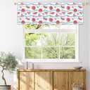 Fanghui Watermelon Rod Pocket 1 Panel Summer Curtains Rod Pocket Valances Wave Stripe Blackout Drapes Window Valance Sakura 54x18 in Cute Kitchen Curtains Bathroom Bedroom Living Room Decor