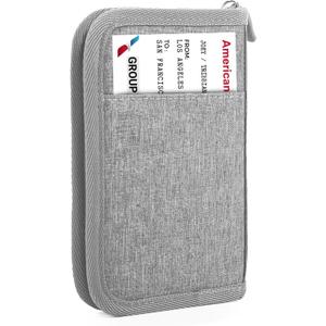 Single Passport Holder for Travel, RFID Travel Document Organizer for Women Waterproof Passport Wallet Men Portable Case for Cards, Boarding Pass, ID, Money, Tickets with Zipper