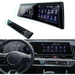 for Kia Sportage 2025 Screen Protector for 2023 2024 2025 Kia Sportage Hybrid EX/X-line Accessories Navigation&Dashboard&AC Nano Touchscreen Protector Film HD Clear Anti Glare 12.3''-4 Pack