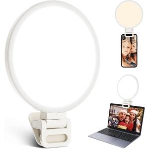 ACMEZING Upgraded Full Screen Ring Light 60 LED Side Emitting Anti-Glare Clip-on Light for Phone iPhone Computer Laptop Monitor, 3 Light Modes for Live Streaming, Selfie, Zoom Video Conference,TikTok