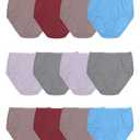 Fruit of the Loom womens Beyondsoft Underwear, Brief - Cotton Blend 12 Pack Assorted Colors, 7 US