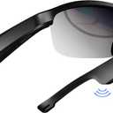 Smart Glasses, Polarized Bluetooth Sunglasses with Speaker, Voice Assistant, Open Ear, UV Protection Outdoor Audio Glass (Black Frame-Black Lens-Style2)
