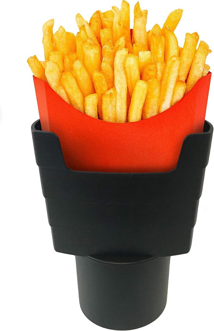 4 x MAAD™ 'Fries on The Fly' Universal Car French Fry Holder for Cup Holder - Perfect White Elephant Gift Idea, Stocking Stuffer