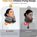 Built-in Inflatable Neck Stretcher with High-Front & Low-Back for Effective Traction, Neck Decompression Devices with 3-Layer Chambers in Varied Sizes, Neck Decompression Home Use
