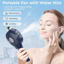 Portable Handheld Misting Fan, Nano-Mist Humidifier for Skincare & Makeup, 180 Foldable Desk Fan, Rechargeable Water Spray Fan for Disney Beach Cruise Essentials, Summer Gifts for Women Man Girls