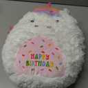 SuzziPals 17'' Happy Birthday Unicorn Plush Pillow, Soft & Squishy, White Unicorn Stuffed Animal for Cuddle, Plushie Room Decor, for Girls & Boys