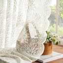 MIULEE Vintage Lace Curtains 63 Inch Length 2 Panels, Victorian Decorative Floral Scalloped Short Semi Sheer Curtains Light Filtering Rod Pocket Panels for Bedroom Living Room, 52" W x 63" L, Ivory