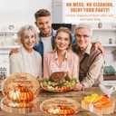 50 PCS Thanksgiving Paper Plates Large 9" X 11" Woodgrain Pumpkins Oval Plates Maple Leaf Napkins Disposable Autumn Dinnerware for Harvest Thanksgiving Party Decorations