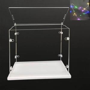 Top Openable,Clear Acrylic Display Box, Thickened Base, Sturdy L-Shaped Buckle, Dust Protection Cabinet for Action Doll Toy Collectibles  (White, 18x12x12in/ 45x30x30cm)