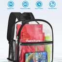 Paxiland Clear Backpack Stadium Approved 12126 with Reinforced and Wider Shoulder Straps, Small Clear Bag for Schools, Concerts, Work, Festivals and Sporting Events - Black