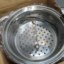 Oster Sangerfield 5-Quart Stainless Steel Pasta Pot Set with Steamer Basket and Lid  Durable Kitchen Cookware for Boiling and Steaming