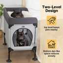 Veehoo Dog Bunk Bed, Dog Beds Attachment to Human Bed, Bedside Dogs Cot for Small, Medium Cats & Dogs, Pet Window Perch, Grey
