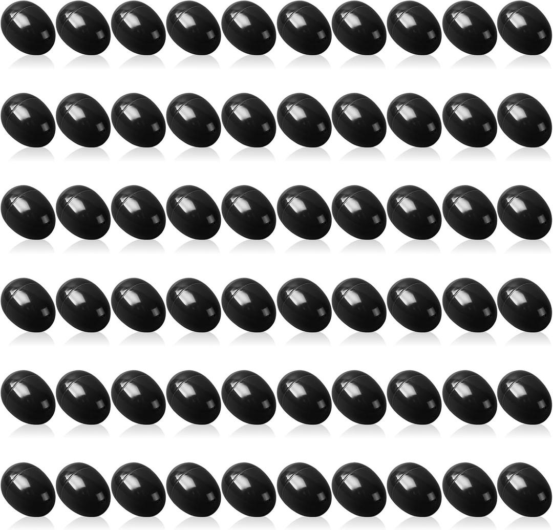 Easter Eggs 2.4 - Black Fillable Easter Eggs - 60 Pcs Easter Basket Stuffers - Black Eggs Bowl and Vase Filler Faux for DIY Spring and Easter Decorations (Black)