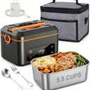 RUDAP Cordless Electric Lunch Box, 24000mAh Rechargeable 1.2L Portable Food Warmer with 5 Heating Modes, Auto Temperature Control, Heated Lunch Box  Perfect for Truck, Office, or Outdoor Worksite