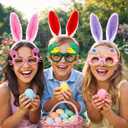 Easter Headbands and Glasses Set, 6PCS Bunny Ear Headbands & Funny Easter Glasses, Cute Photo Props for Easter (S)