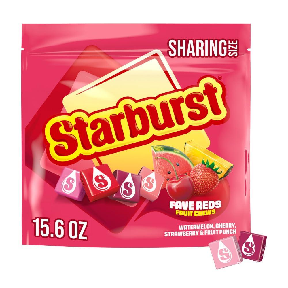 STARBURST FaveREDS Fruit Chews Candy, Chewy Candy, 15.6 oz Sharing Size Bag (EXP 07/16/26)