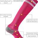 CWVLC Soccer Socks for Kids Youth Adult, Cotton Football Softball Baseball Socks (Pink)