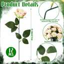 Suncalla 12 Pcs Baseball Rose with Leaves Bulk Artificial Fake White Roses Decor Sports Flower Gifts for Table Centerpieces Graduation Wedding Gift Sports Theme Rose Bouquet Party Favors