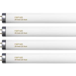 F20T12/D 20 Watt Light Bulb Daylight, 24 Inch T12 Fluorescent Tube 20W Compatible with Philips Sylvania GE Light Fixture 1400lm G13 Cap 4 Count