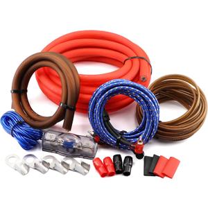 0 Gauge CCA Amplifier Wiring Kit 3000W Complete - Copper Clad Aluminum Car Audio Power Cable with Fuse Holder & RCA | for Subwoofer Amp Install