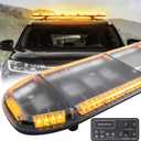 51" Amber Strobe Light Bar Emergency Warning Security 88 LEDs Hazard Flash for Tow Truck Construction Vehicle Car Snowplow Rooftop with Control Pannel
