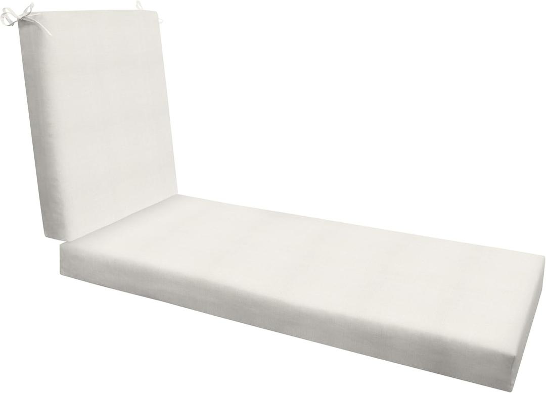 Honeycomb Outdoor Chaise Lounge, 22.5 x 70, Textured Solid Bone Chair Cushion for Patio Furniture