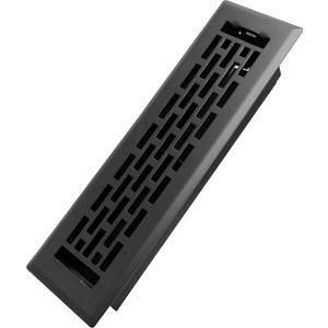 Howeall 2x10 Inches Heavy Duty Walkable Floor Register - Easy Adjust Air Supply Lever Decorative Floor Vent Covers - Boston Design Vent Covers for Home - Matte Black