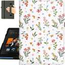 Fancity Case for All-New Amazon Kindle Fire HD 10 Tablet (13th/11th Generation 2023/2021 Release) and Fire HD 10 Plus - Slim Folding Stand Folio Cover with Auto Wake/Sleep & Hand Strap, White Floral
