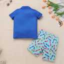 IDOPIP Toddler Boys Back to School Outfit Kids Short Sleeve Pencil Apple Crayon Print Shirt + Shorts First Day of School T-shirts Summer Casual Baby Kindergarten Clothes ﻿ Dark Blue Pencil 2-3 Years (Blue)