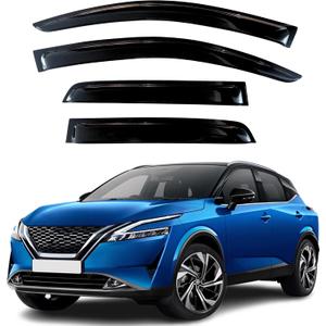 KPY Window Visor Compatible with Nissan Qashqai 2017-2021, Nissan Rogue Sport 2017-2024 (Only for Sport Model), 4PC Rain Guard Side Window Vent Deflector Tape-On Style, 2019 2020 2021 2022 2023 2024