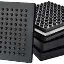 BXI Exercise Equipment Mat Heavy Duty - 4 x 4 x 0.8 Inches 4 Pcs Non Slip Noise Reduction Anti Vibration Treadmill Stationary Bike Mats, Thick Steel Embedded Rubber Pad for Hardwood Floors & Carpet