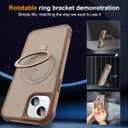 SKYLMW Compatible with iPhone 13/14 Case with Stand,Desert Brown