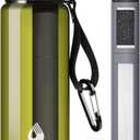 SurviMate 5-Stage 0.01m Ultra-Filtration Filtered Water Bottle, BPA-Free Material, NSF/ANSI 42&372 Certified, Portable Water Filter Bottle for Survival, Camping, Hiking, and Emergency Use (22 Ounces, Dark Green)