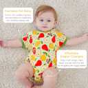EASWEET Baby Boy Romper Soft Bamboo-derived Viscose Short Sleeve Baby Boy Bodysuit, Sweet Pears, 6-12 Months