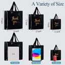 Teling 200 Pcs Thanks Bags with Handle Bulk Thank You Merchandise Bags 3 Size Plastic Packet Retail Shopping Package for Boutique 9 x 12'', 12 x 15'', 15 x 18''(Black), 200 count