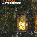Otdair Solar Lanterns Outdoor Waterproof, 2 Pack 14" Solar Lantern with Glass Retro LED Flickering Flameless Candle,Lanterns Decorative Outdoor for Gift, Yard, Garden, Patio, Balcony,Porch, Party