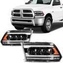SCITOO LED Headlight Assembly Fit 2009-2018 for Dodge for Ram 1500/2500/3500 Black Housing Amber Reflector Pair Headlights