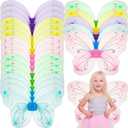 Chivao 20 Pieces Fairy Wings Butterfly Wings Dress up Birthday Wedding Decoration Halloween Party Accessory for Kids Girls (Cute Color)