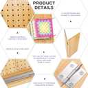 Tatiwoo 15.4" Foldable Blocking Board, Large Blocking Board for Crocheting Knitting with 30 Pcs Pin/Peg, Granny Square Blocking Boards for Wooden Knitting Blocking Board Crochet Projects