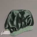 22 Momme 100% Real Mulberry Silk Bonnet for Sleeping Women, Large Hair Care Bonnet for Long Curly Hair, Double Layer Silk Wrap with Soft Elastic Band, Non-Slip Sleep Cap, Green